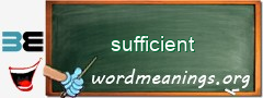 WordMeaning blackboard for sufficient